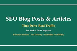 write SEO blog posts and articles for saas and tech companies