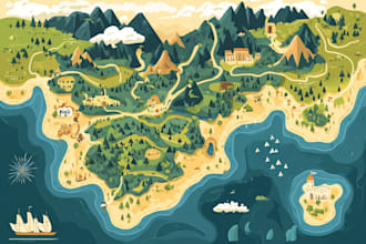 design a unique vector map, realistic or fantasy