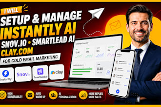 setup, manage instantly ai snov io smartlead ai claycom for cold email marketing