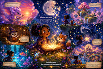 illustrate children story book illustration, kids story book, amazon cover art