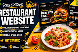 build wordpress business, chef, portfolio, restaurant ecommerce food website