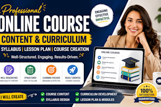 online course content syllabus curriculum online course creation lesson plan