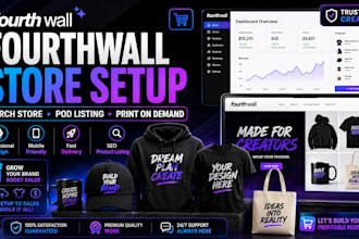 design fourth wall website store setup fourthwall merch pod product listing