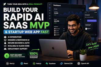 build your rapid ai saas mvp and startup web app fast