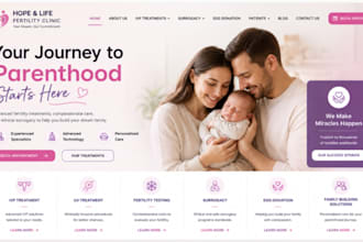 design wix fertility clinic website ivf centres surrogacy agency website
