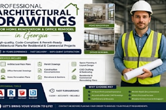 create architectural drawings for home renovation and office remodel in georgia
