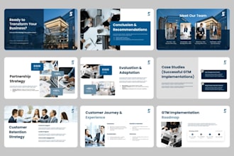 create GTM strategy powerpoint presentation, executive interview google slides