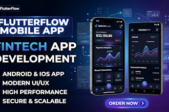 develop flutterflow mobile app, fintech app, flutter app UI UX design