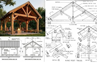 design timber and wood structures, framing plans, trusses, and autocad drawings