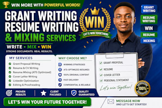 write winning grant proposals, ats resume and professional mixing services