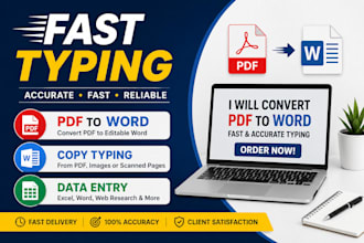 fast typing and PDF to word conversion