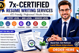 write professional ats friendly resume for federal USA jobs tech and remote job