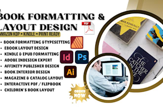 do professional book formatting typesetting and KDP layout design