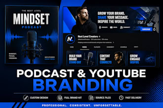 design a full podcast and youtube branding kit