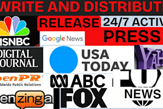 write and distribute press release to premium media sites