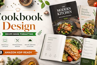 be your cookbook recipe writer, cookbook design, recipe book editing, formatting