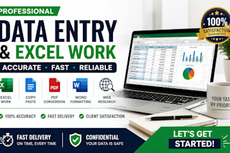 accurate data entry, excel work and admin support
