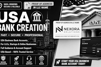 help create a USA bank account with proof of address