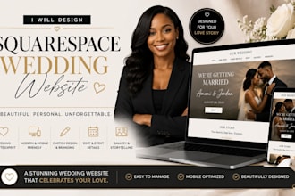 design a squarespace wedding website with rsvp and digital invitation