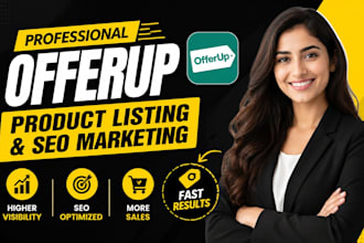 post product ads on offerup products listing for marketplace sales SEO marketing