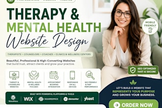 design therapy website for mental health counseling and healthcare website