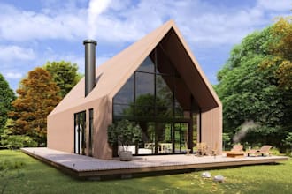 design realistic 3d cabin and vacation house renderings