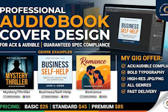 design a professional audiobook cover in acx audible format