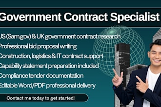 research government contracts and write winning bid proposals