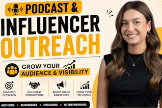 do influencer research outreach and podcast guest booking