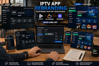 rebrand ibo player, xciptv, smarters pro app, youtivi app into white label app