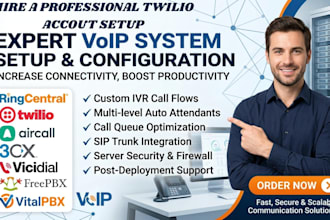 setup ringcentral ivr twilio aircall 3cx vicidial freepbx vitalpbx voip