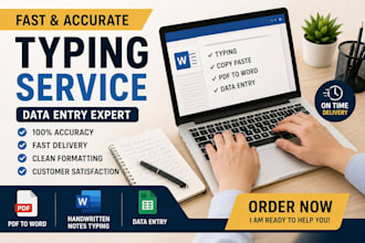 do fast and accurate typing, data entry and document conversion