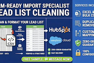 clean and format lead list for hubspot or salesforce import