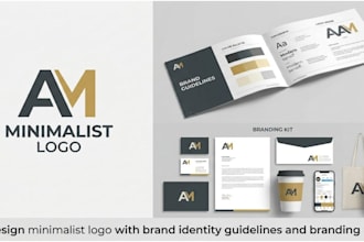 design minimalist logo with brand identity guidelines and branding kit