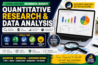 do quantitative research, data analysis, visualization and statistical reporting