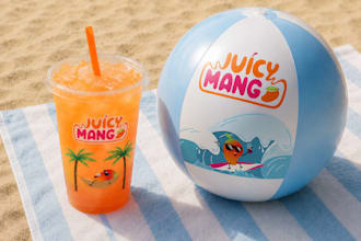design a bold, playful smoothie brand identity with mascot