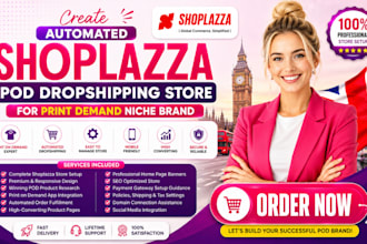 create automated shoplazza pod dropshipping store for print demand niche brand