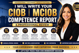 write your ciob mciob competence report and professional review