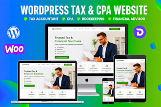 build wordpress tax accountant website CPA bookkeeping financial advisor website