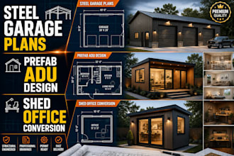 design steel garage building plans prefab adu layouts shed office conversion