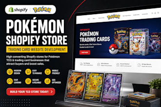 design pokemon shopify store trading card website tcg ccg dropshipping website
