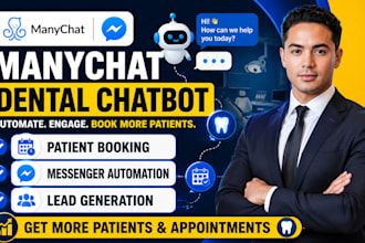 manychat chatbot, dental chatbot,  patient booking