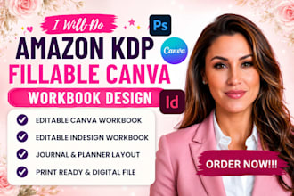 do amazon kdp fillable canva workbook design journal layout formatting