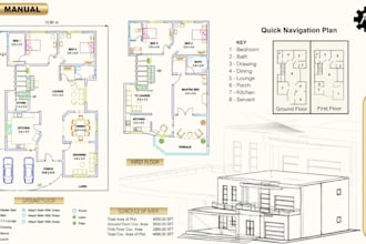 design architectural blueprints drafting for houses floorplans, permit drawing