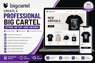 create a professional big cartel store setup and design