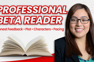 beta reader for fiction, non fiction, constructive feedback