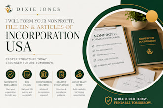 form your nonprofit, file ein and articles of incorporation USA professionally