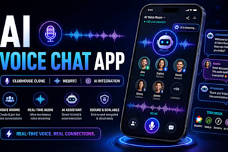 develop voice chat app, ai voicechat app, clubhouse voice chat app development