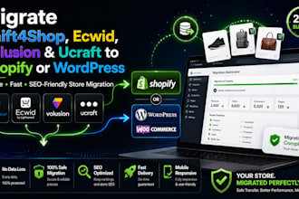 migrate transfer shift4shop ecwid volusion ucraft to shopify wordpress migration