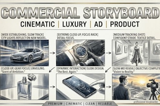create storyboard illustrations for commercials and social media ads